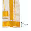 Ready-to-wear Veshti or Dhoti or Mundu for Men with Velcro at Waist & Angavastram (shawl).