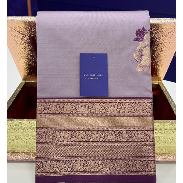 Butta Semi-Silk Saree Golden Yellow Colour - [Code 1004]