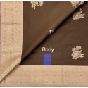 Butta Semi-Silk Saree Brown Colour - [Code 1004]