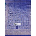 Butta Semi-Silk Saree Peacock Blue- [Code: SR 0025]