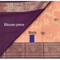 Butta Semi-Silk Saree Pink x Purple- [Code: SR-0025]