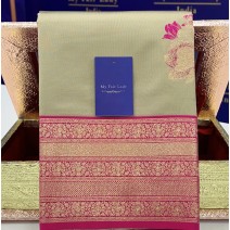 Butta Semi-Silk Saree Beige [Code SR - 0028]