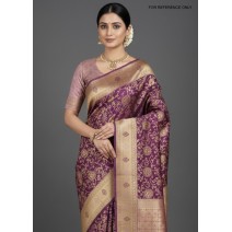 Butta Semi-Silk Saree Black- [Code SR 1016]