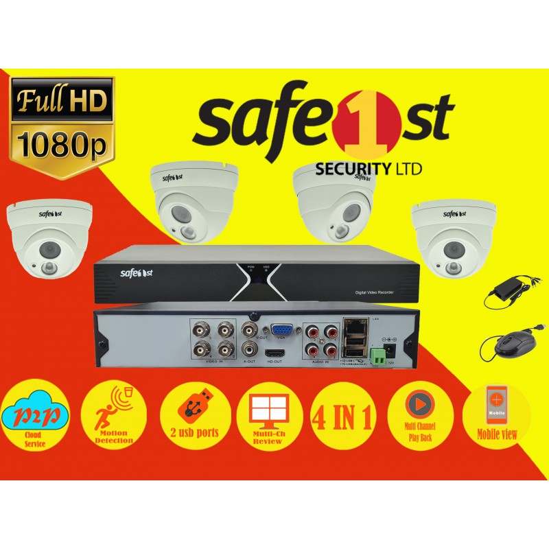 2MP 4 CHANNEL DVR 4 CAMERAS